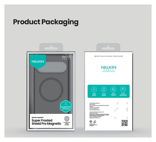 Nillkin Frosted Shield Google Pixel 10 / 10 Pro Hoesje MagSafe Transparant Zwart afbeelding 12