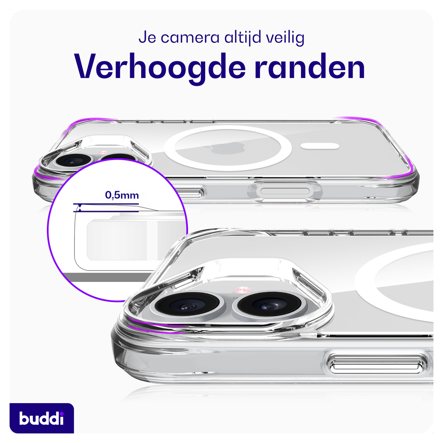 Buddi Core Apple iPhone 17 Hoesje MagSafe Back Cover Matte Transparant afbeelding 7
