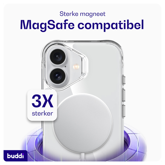 Buddi Core Apple iPhone 17 Hoesje MagSafe Back Cover Matte Transparant afbeelding 3