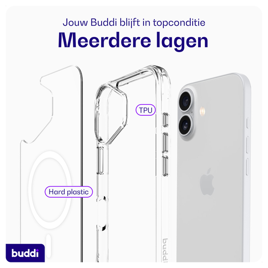 Buddi Core Apple iPhone 17 Hoesje MagSafe Back Cover Matte Transparant afbeelding 6