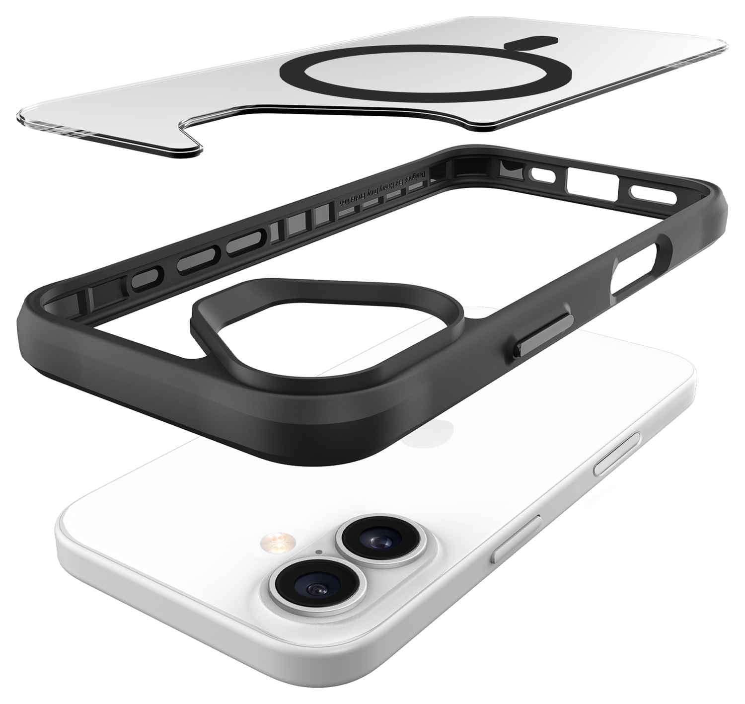 Buddi Hybrid Apple iPhone 17 Hoesje MagSafe Back Cover Transparant Zwart afbeelding 10