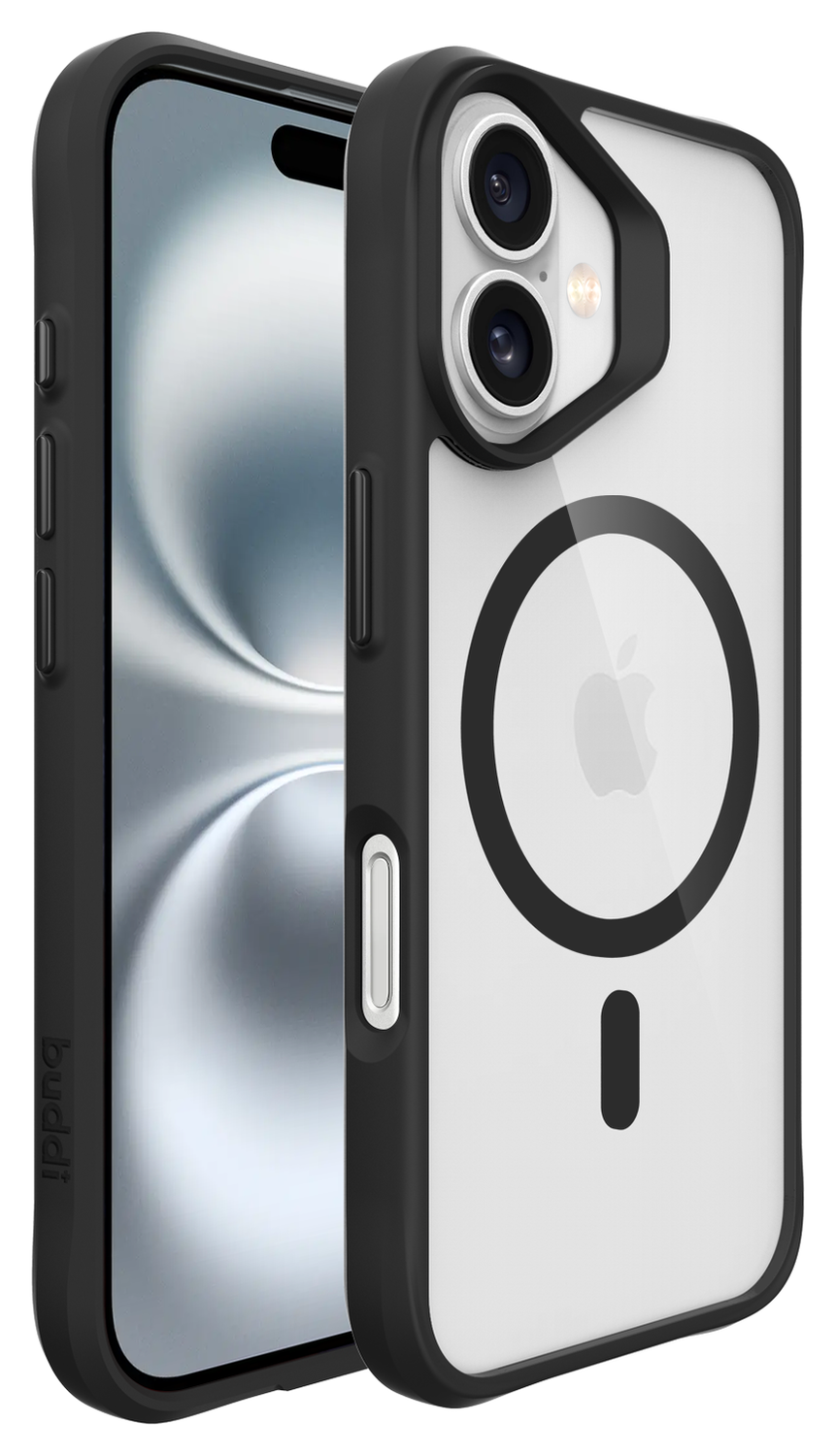 Buddi Hybrid Apple iPhone 17 Hoesje MagSafe Back Cover Transparant Zwart afbeelding 8