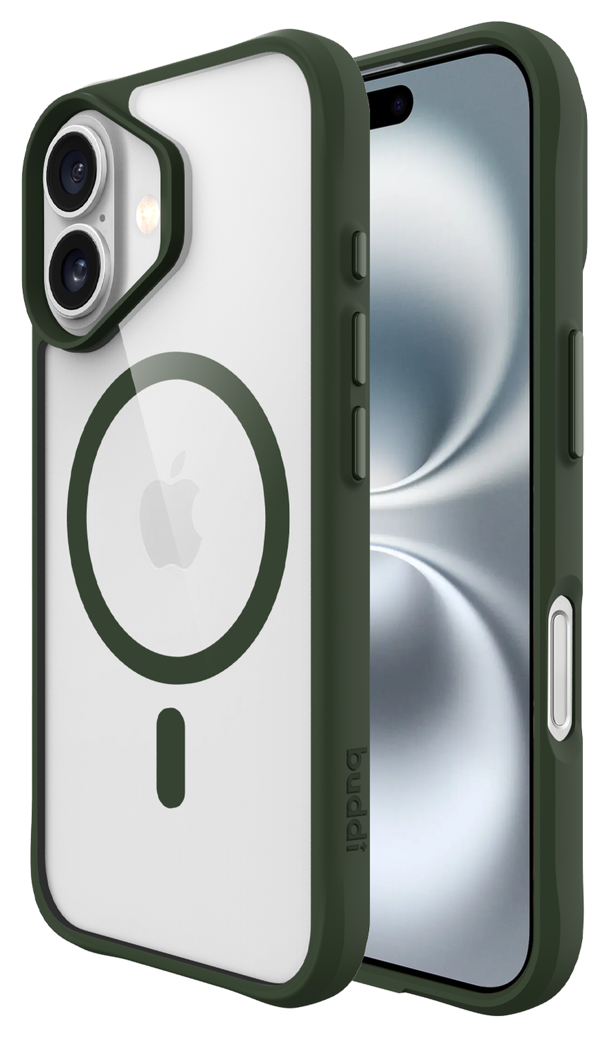Buddi Hybrid Apple iPhone 17 Hoesje MagSafe Back Cover Transparant Groen afbeelding 1