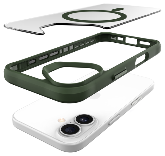 Buddi Hybrid Apple iPhone 17 Hoesje MagSafe Back Cover Transparant Groen afbeelding 10