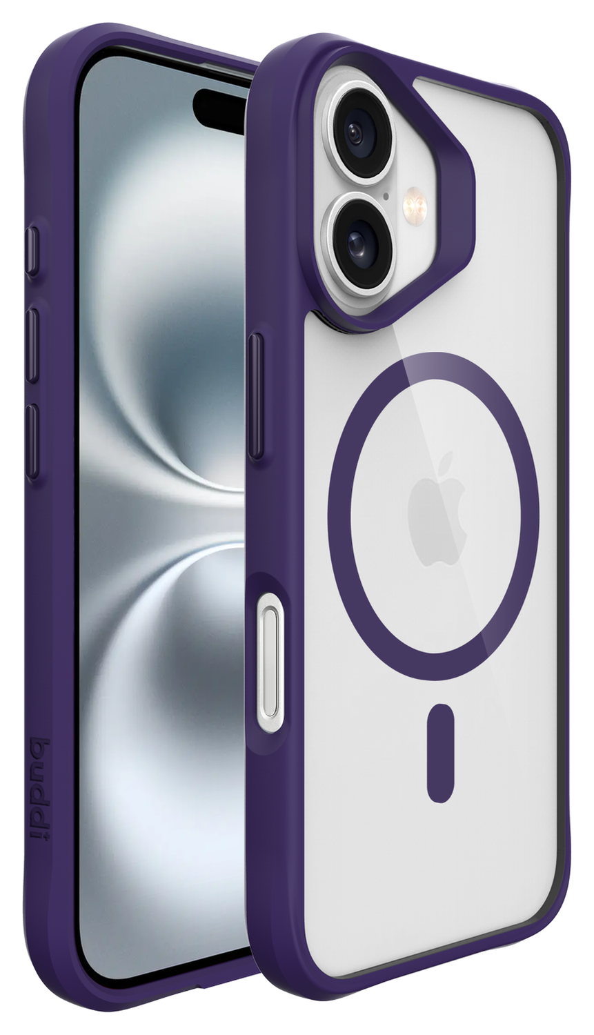 Buddi Hybrid Apple iPhone 17 Hoesje MagSafe Back Cover Transparant Paars afbeelding 8