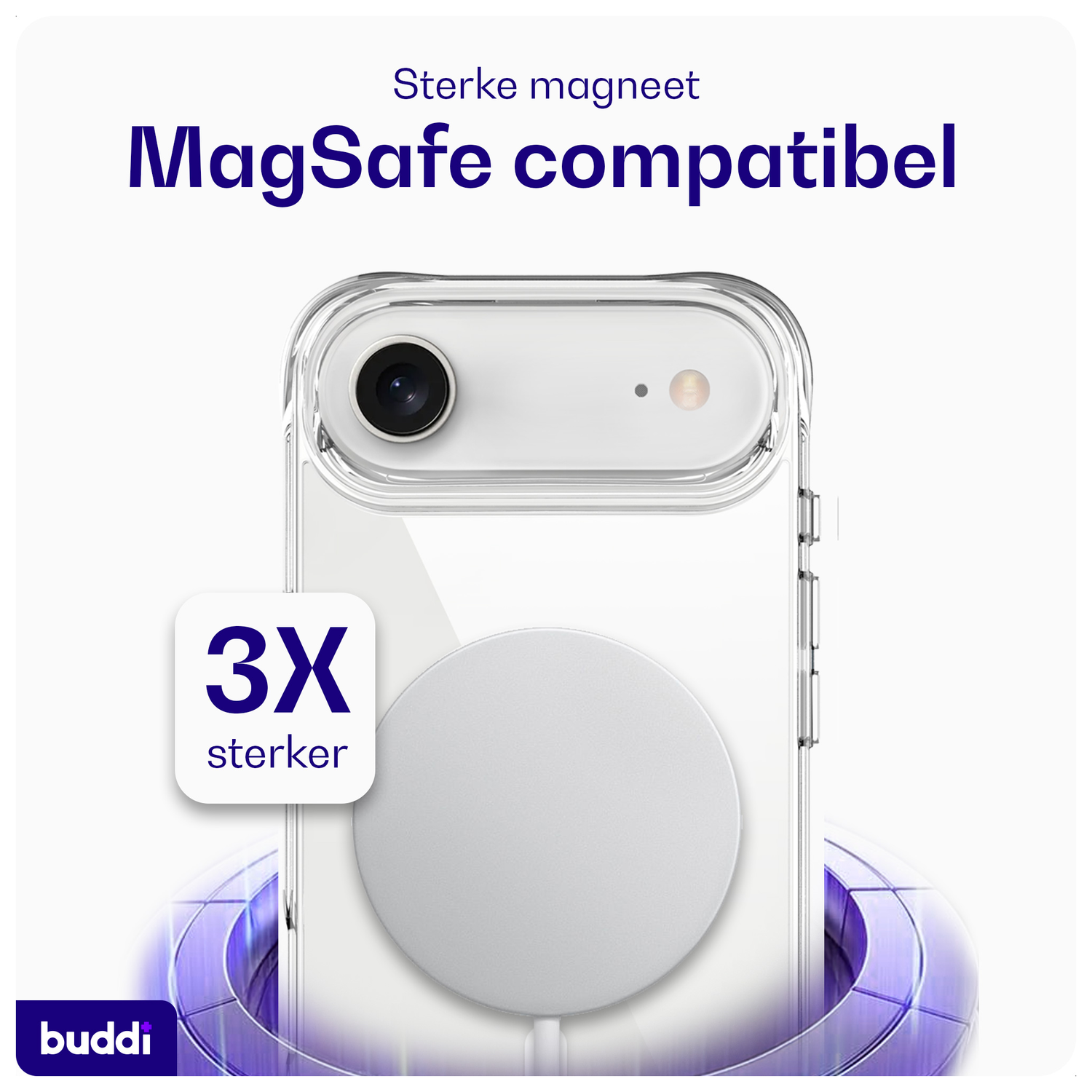 Buddi Core Apple iPhone Air Hoesje MagSafe Back Cover Transparant afbeelding 4