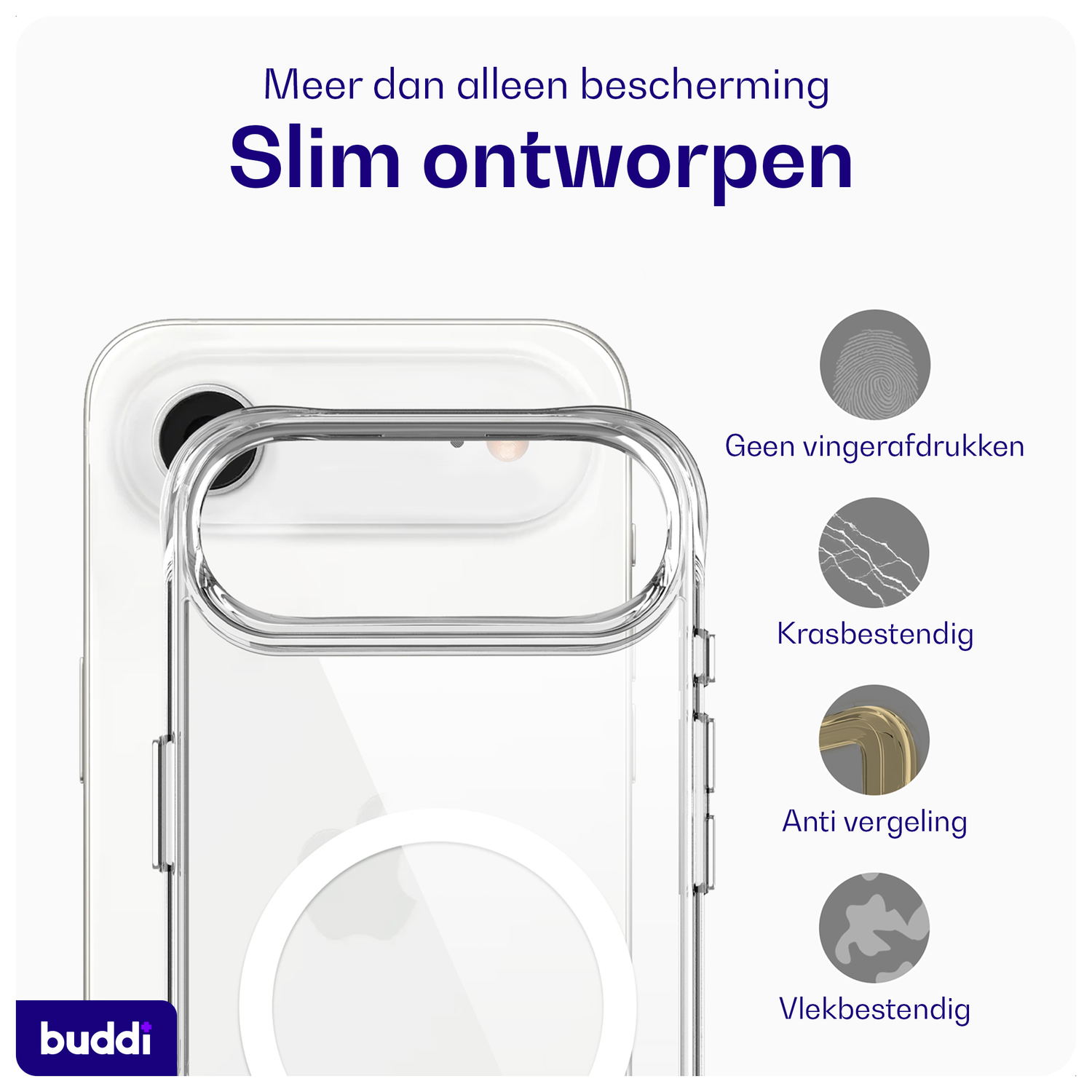 Buddi Core Apple iPhone Air Hoesje MagSafe Back Cover Transparant afbeelding 7