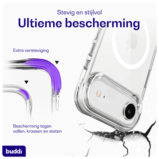 Buddi Core Apple iPhone Air Hoesje MagSafe Back Cover Transparant afbeelding 2