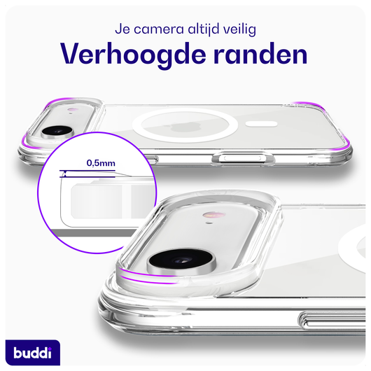 Buddi Core Apple iPhone Air Hoesje MagSafe Back Cover Transparant afbeelding 3