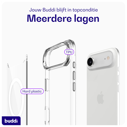 Buddi Core Apple iPhone Air Hoesje MagSafe Back Cover Transparant afbeelding 5