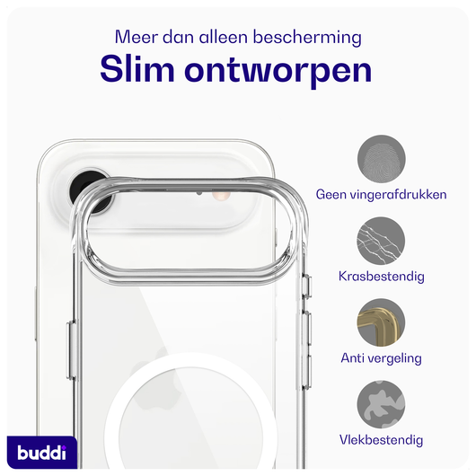Buddi Core Apple iPhone Air Hoesje MagSafe Back Cover Transparant afbeelding 7