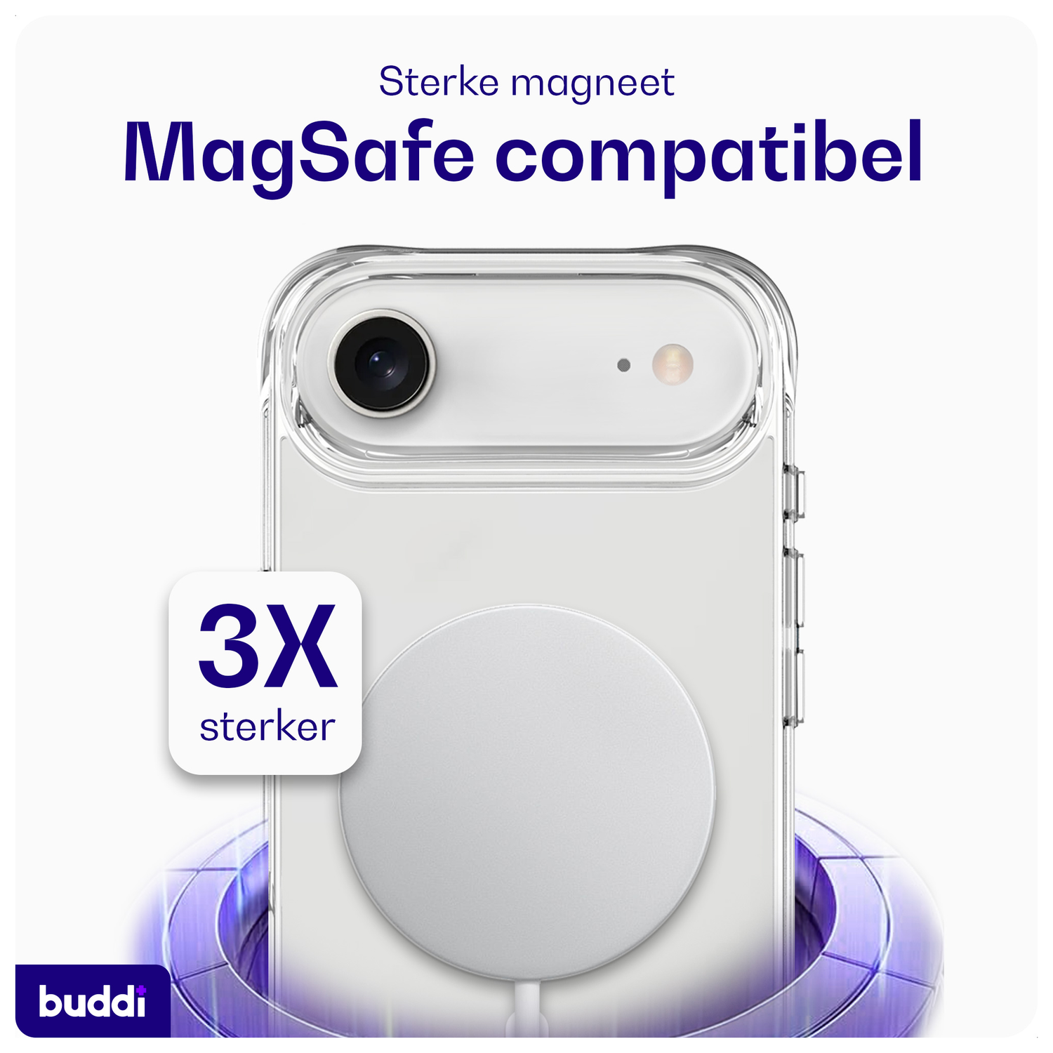 Buddi Core Apple iPhone Air Hoesje MagSafe Back Cover Matte Transparant afbeelding 4