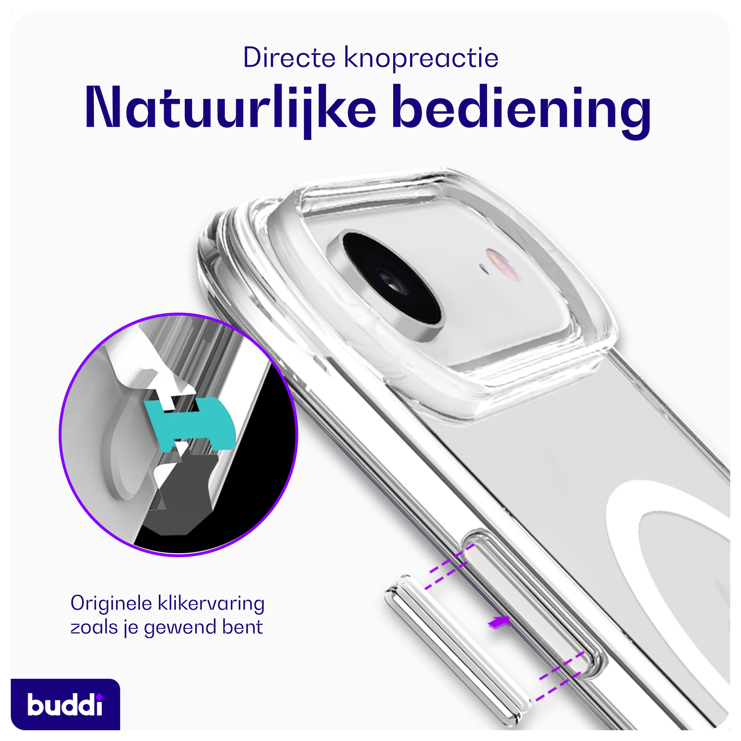 Buddi Core Apple iPhone Air Hoesje MagSafe Back Cover Matte Transparant afbeelding 6