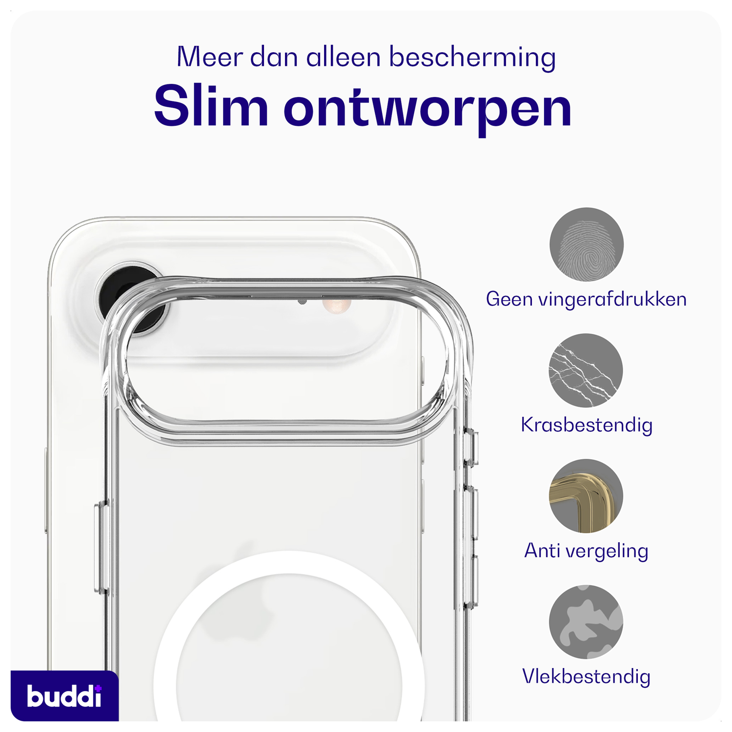 Buddi Core Apple iPhone Air Hoesje MagSafe Back Cover Matte Transparant afbeelding 7