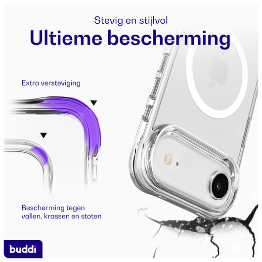 Buddi Core Apple iPhone Air Hoesje MagSafe Back Cover Matte Transparant afbeelding 2