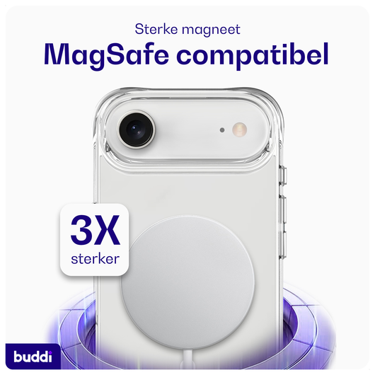 Buddi Core Apple iPhone Air Hoesje MagSafe Back Cover Matte Transparant afbeelding 4