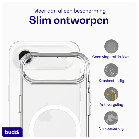 Buddi Core Apple iPhone Air Hoesje MagSafe Back Cover Matte Transparant afbeelding 7