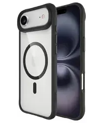 Buddi Hybrid Apple iPhone Air Hoesje MagSafe Back Cover Transparant Zwart afbeelding