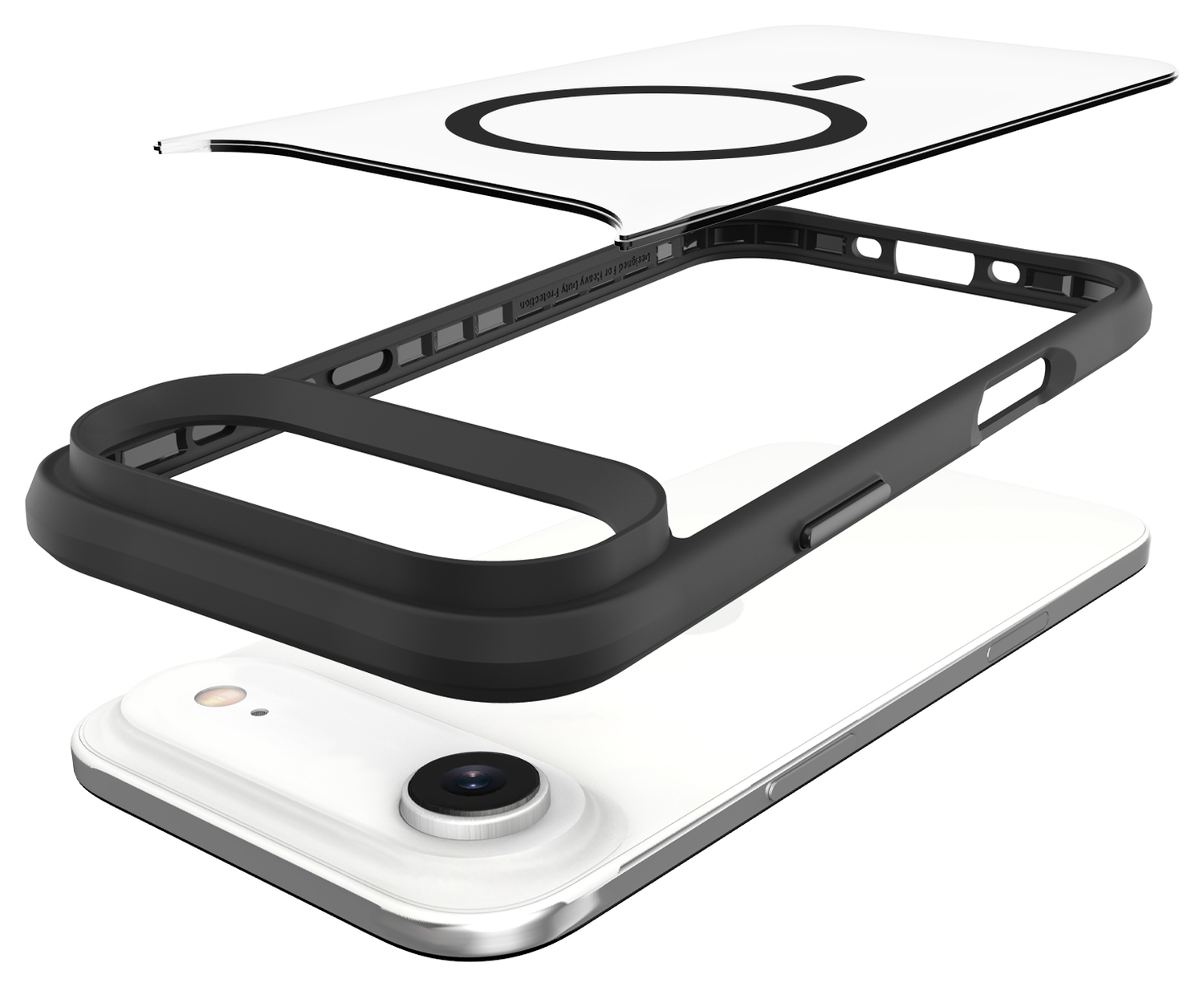 Buddi Hybrid Apple iPhone Air Hoesje MagSafe Back Cover Transparant Zwart afbeelding 10