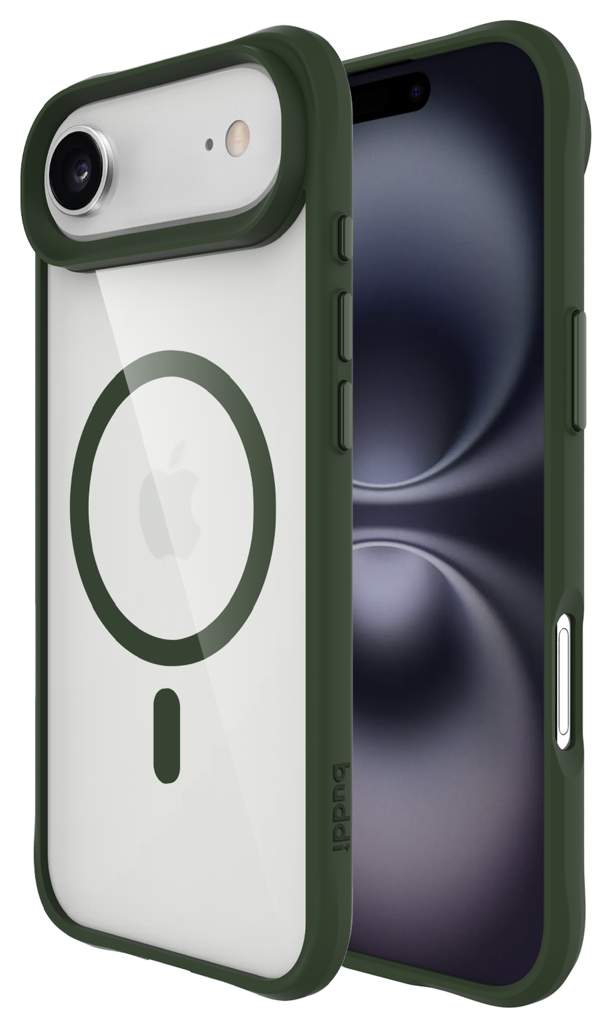 Buddi Hybrid Apple iPhone Air Hoesje MagSafe Back Cover Transparant Groen afbeelding 1