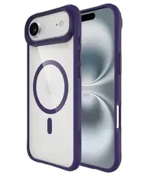 Buddi Hybrid Apple iPhone Air Hoesje MagSafe Back Cover Transparant Paars afbeelding