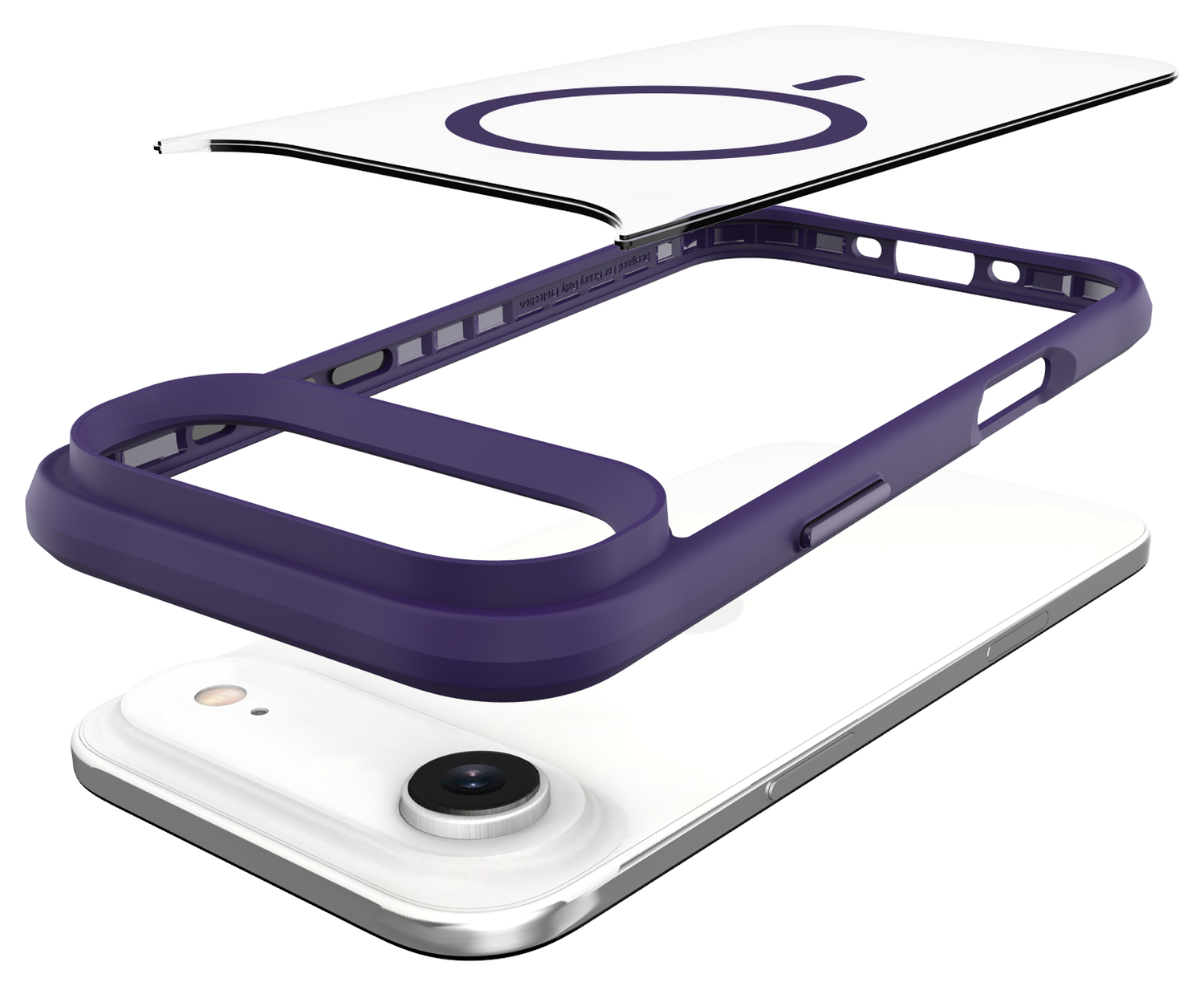 Buddi Hybrid Apple iPhone Air Hoesje MagSafe Back Cover Transparant Paars afbeelding 10