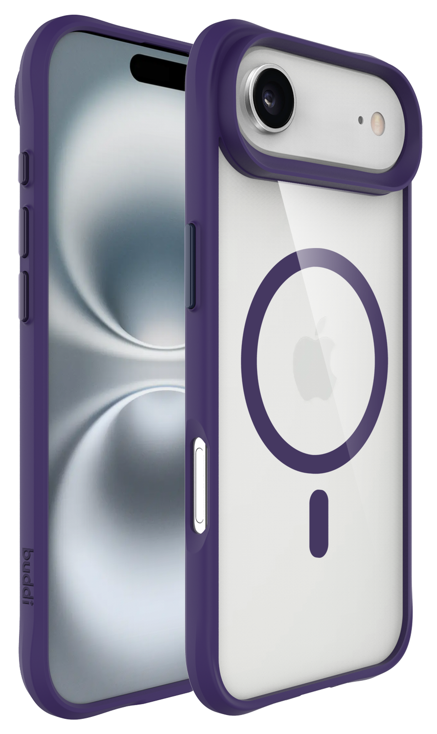 Buddi Hybrid Apple iPhone Air Hoesje MagSafe Back Cover Transparant Paars afbeelding 8