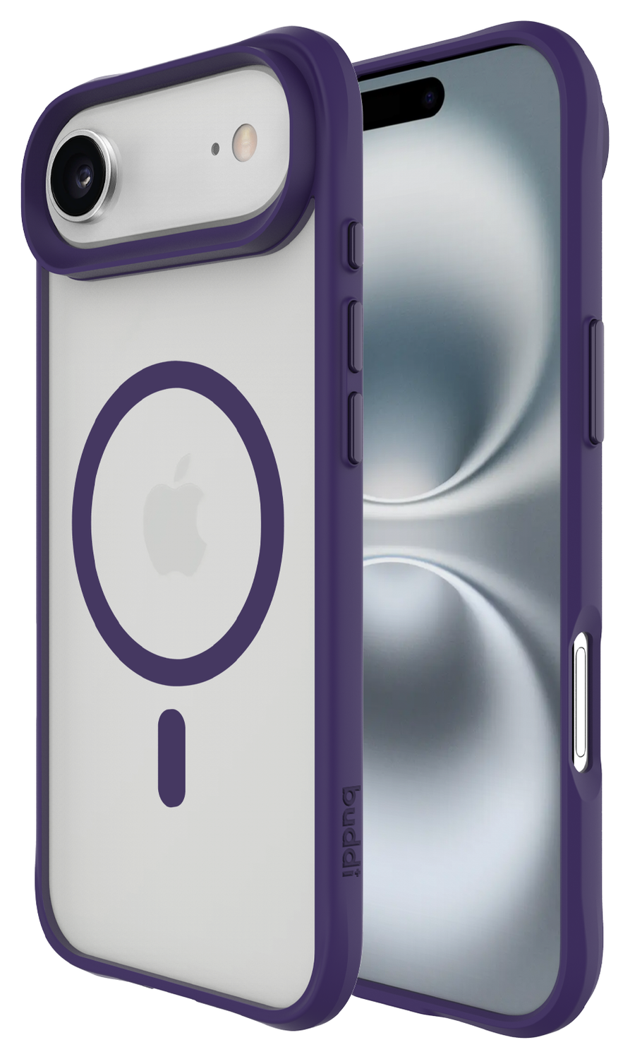 Buddi Hybrid Apple iPhone 17 Air Hoesje MagSafe Back Cover Matte Paars afbeelding 1