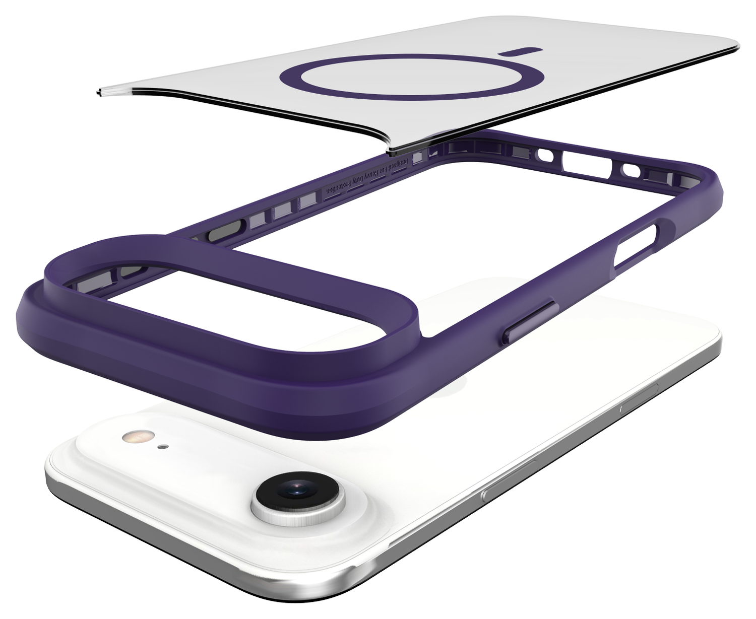 Buddi Hybrid Apple iPhone 17 Air Hoesje MagSafe Back Cover Matte Paars afbeelding 10