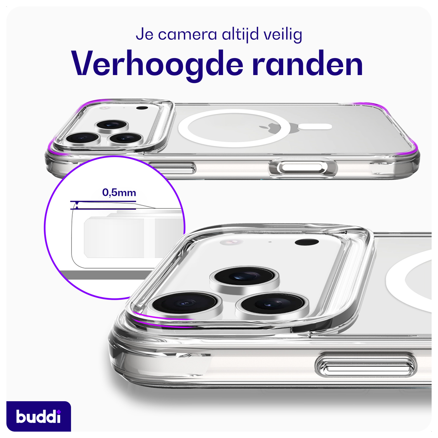Buddi Core Apple iPhone 17 Pro Hoesje MagSafe Back Cover Matte Transparant afbeelding 6