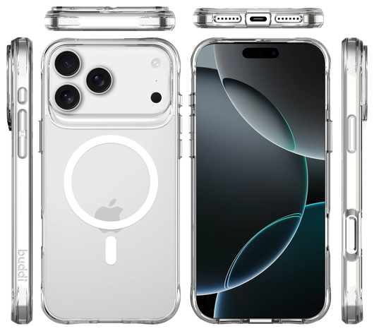 Buddi Core Apple iPhone 17 Pro Hoesje MagSafe Back Cover Matte Transparant afbeelding 9