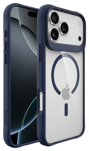 Buddi Hybrid Apple iPhone 17 Pro Hoesje MagSafe Back Cover Transparant Blauw afbeelding 8