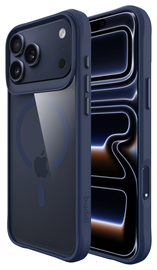 Buddi Hybrid Apple iPhone 17 Pro Hoesje MagSafe Back Cover Transparant Blauw afbeelding