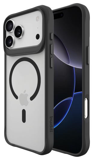 Buddi Hybrid Apple iPhone 17 Pro Hoesje MagSafe Back Cover Matte Zwart afbeelding 1