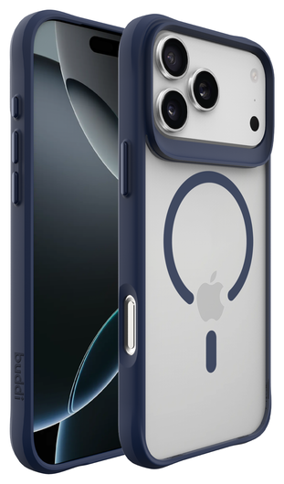 Buddi Hybrid Apple iPhone 17 Pro Hoesje MagSafe Back Cover Matte Blauw afbeelding 8