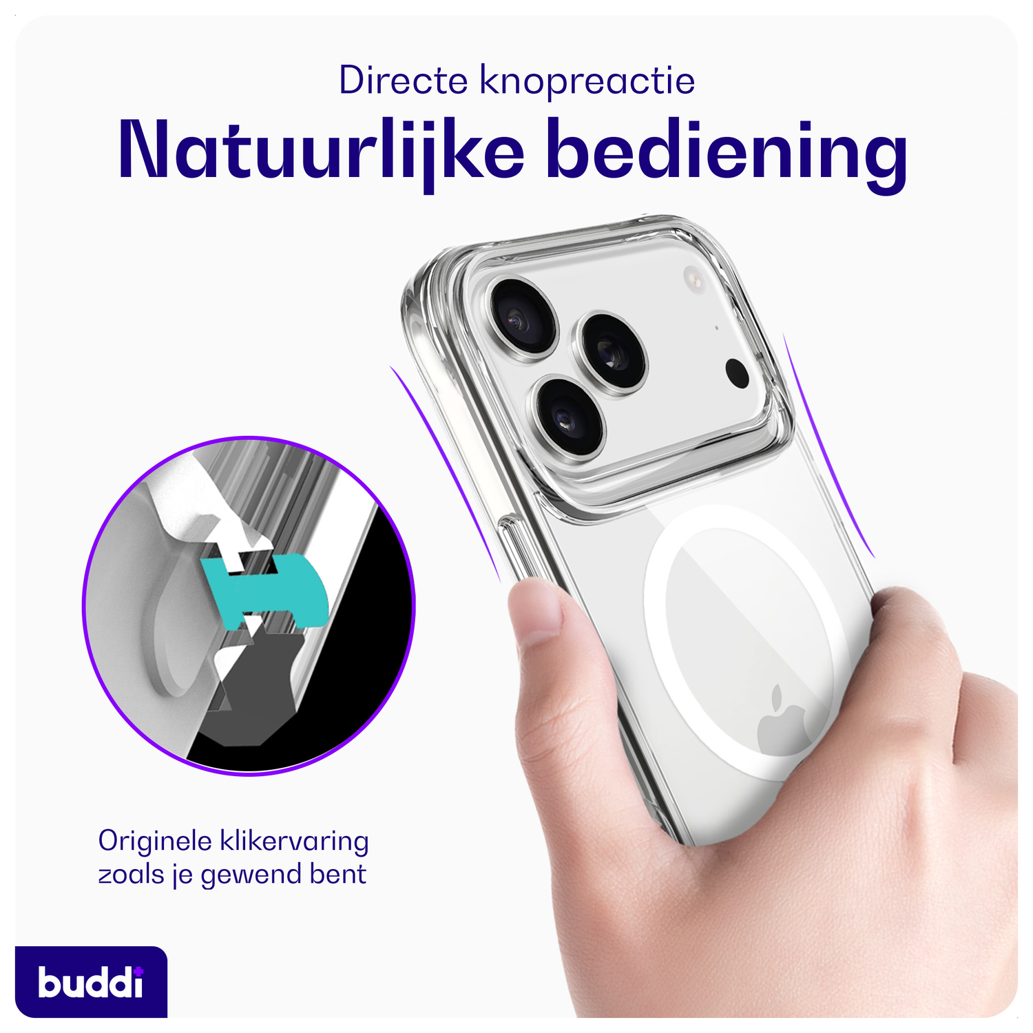 Buddi Core Apple iPhone 17 Pro Max Hoesje MagSafe Back Cover Transparant afbeelding 4