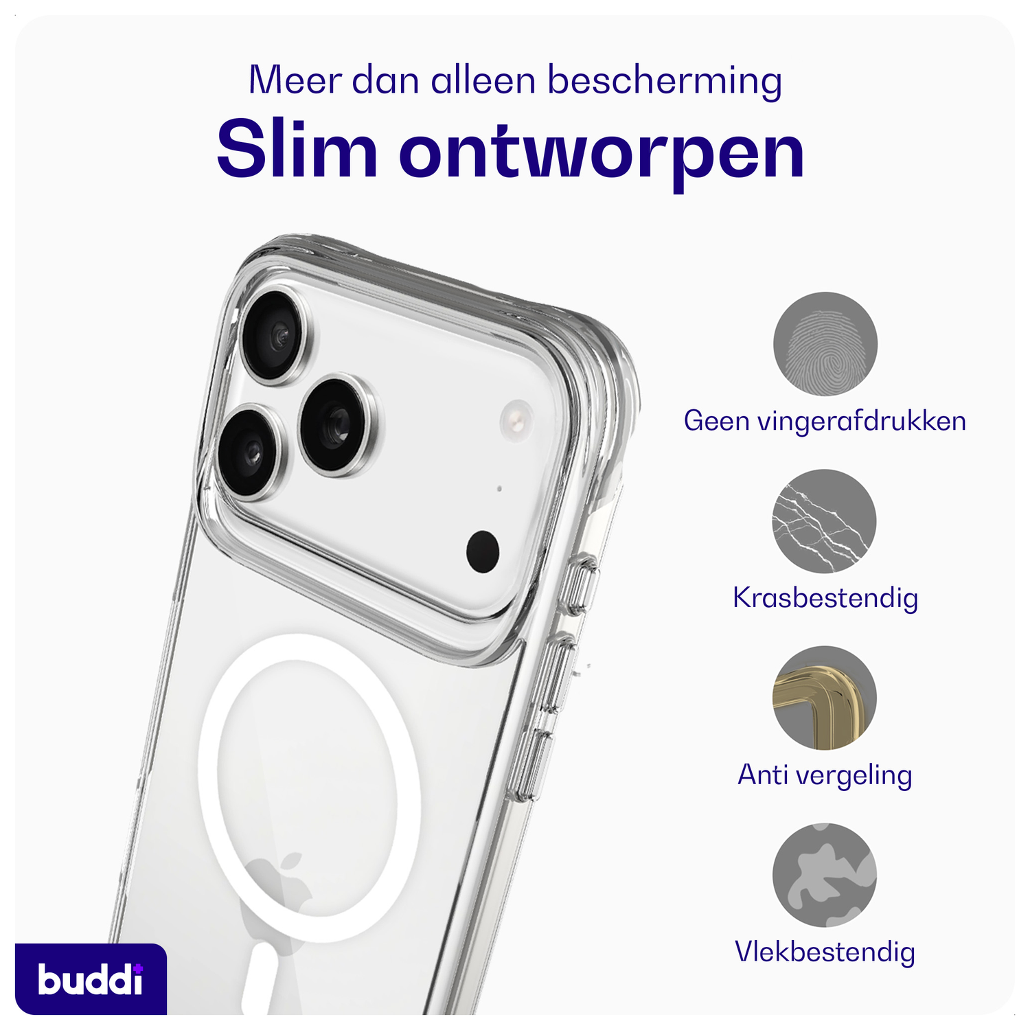 Buddi Core Apple iPhone 17 Pro Max Hoesje MagSafe Back Cover Transparant afbeelding 6