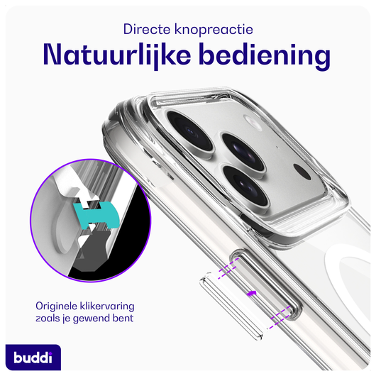 Buddi Core Apple iPhone 17 Pro Max Hoesje MagSafe Back Cover Transparant afbeelding 5