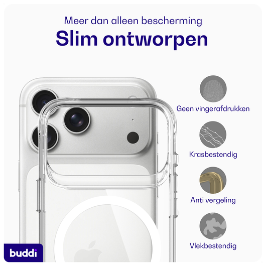 Buddi Core Apple iPhone 17 Pro Max Hoesje MagSafe Back Cover Transparant afbeelding 6