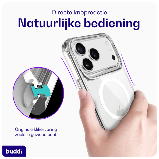 Buddi Core Apple iPhone 17 Pro Max Hoesje MagSafe Back Cover Transparant afbeelding 4