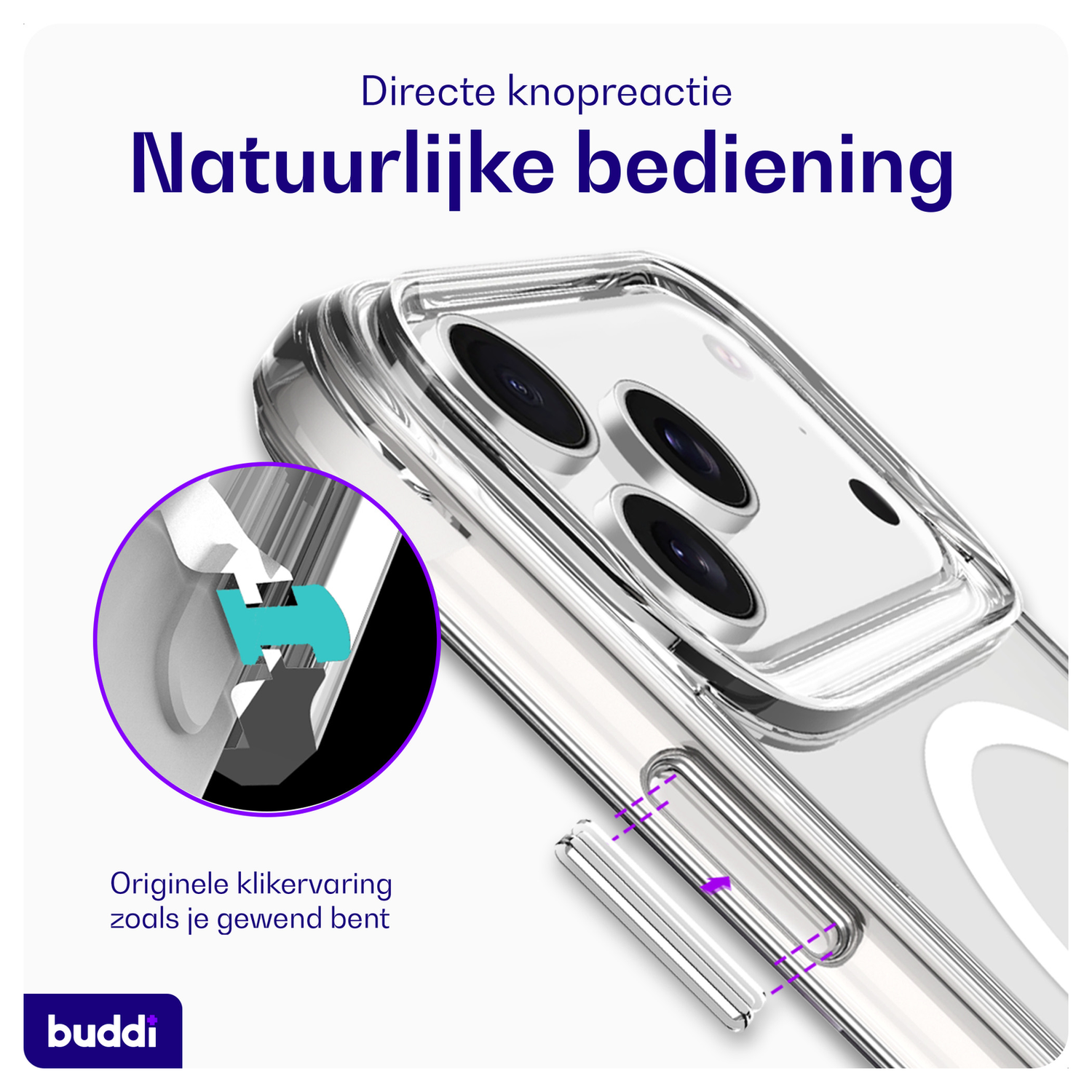 Buddi Core Apple iPhone 17 Pro Max Hoesje MagSafe Back Cover Matte Transparant afbeelding 5