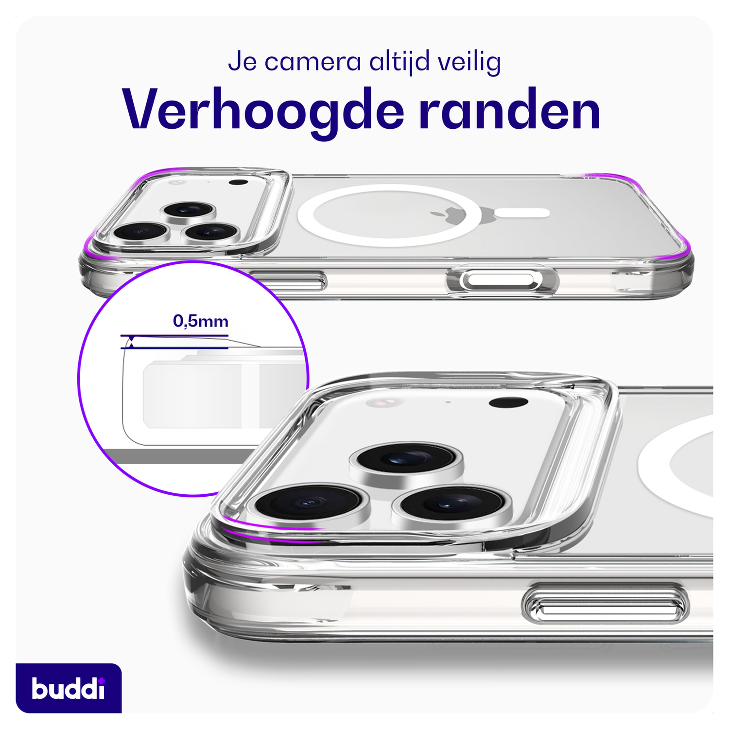 Buddi Core Apple iPhone 17 Pro Max Hoesje MagSafe Back Cover Matte Transparant afbeelding 6