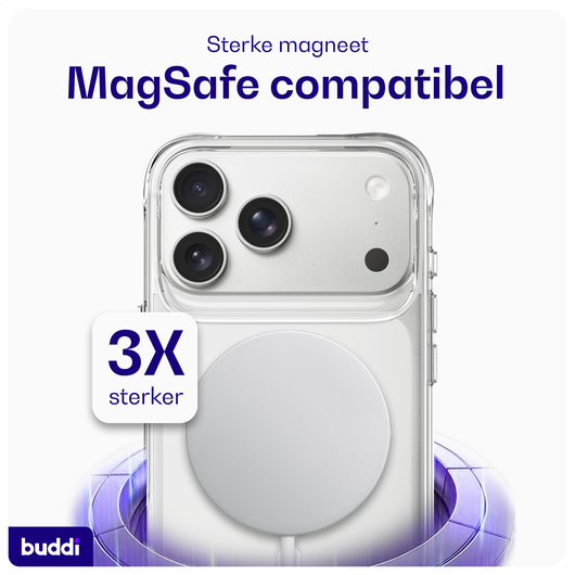 Buddi Core Apple iPhone 17 Pro Max Hoesje MagSafe Back Cover Matte Transparant afbeelding 3