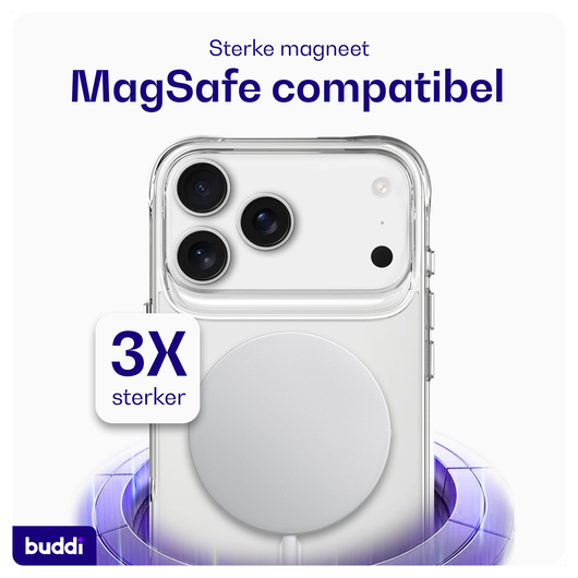 Buddi Core Apple iPhone 17 Pro Max Hoesje MagSafe Back Cover Matte Transparant afbeelding 3