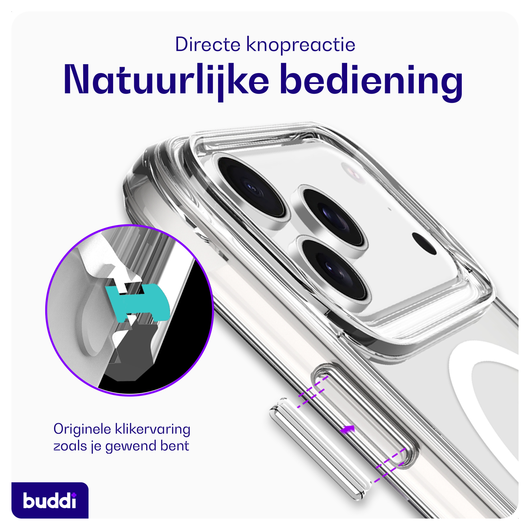 Buddi Core Apple iPhone 17 Pro Max Hoesje MagSafe Back Cover Matte Transparant afbeelding 5