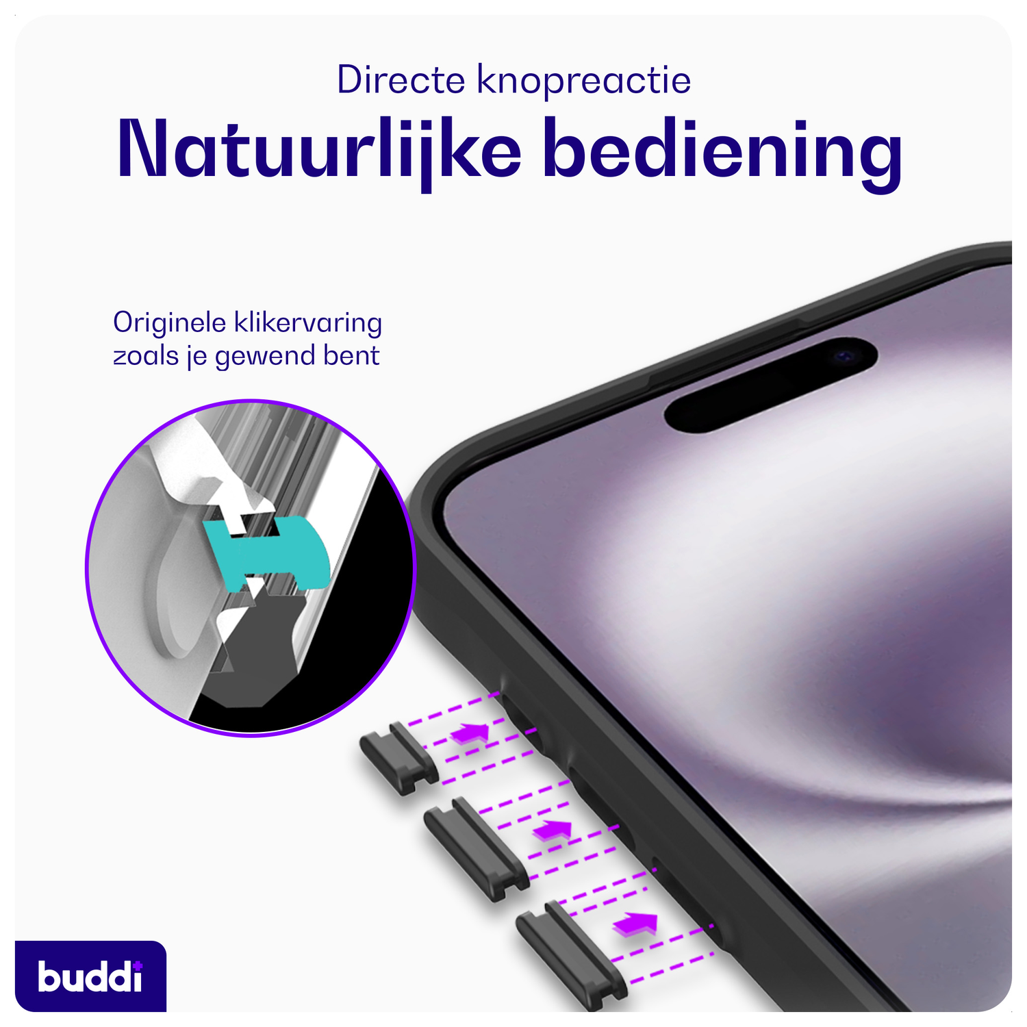 Buddi Hybrid iPhone 17 Pro Max Hoesje MagSafe Back Cover Transparant Zwart afbeelding 5