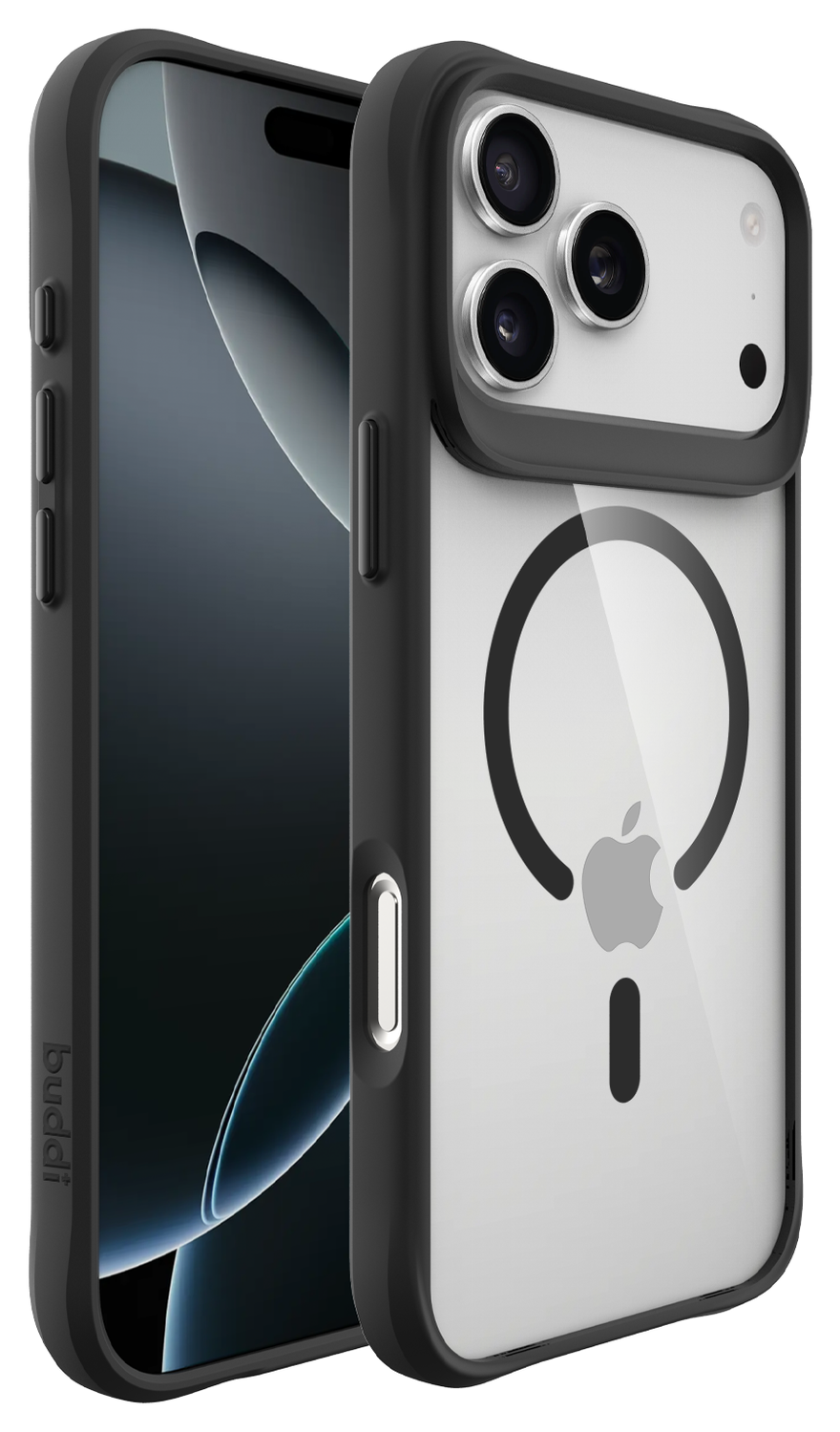 Buddi Hybrid Apple iPhone 17 Pro Max Hoesje MagSafe Back Cover Transparant Zwart afbeelding 8