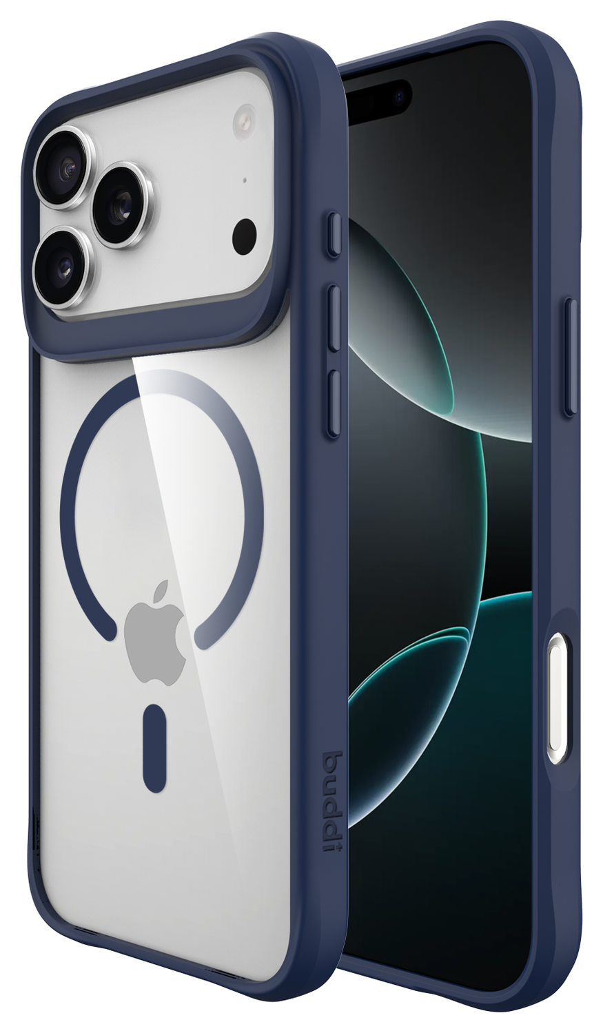 Buddi Hybrid Apple iPhone 17 Pro Max Hoesje MagSafe Back Cover Transparant Blauw afbeelding 1