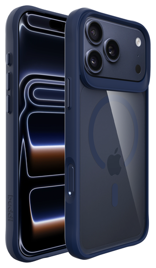 Buddi Hybrid iPhone 17 Pro Max Hoesje MagSafe Back Cover Matched Blauw afbeelding 10