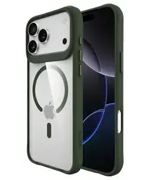 Buddi Hybrid Apple iPhone 17 Pro Max Hoesje MagSafe Back Cover Transparant Groen afbeelding